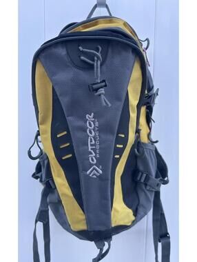 Outdoor Products Hiking Backpack Daypack Yellow Gray Multi Pocket